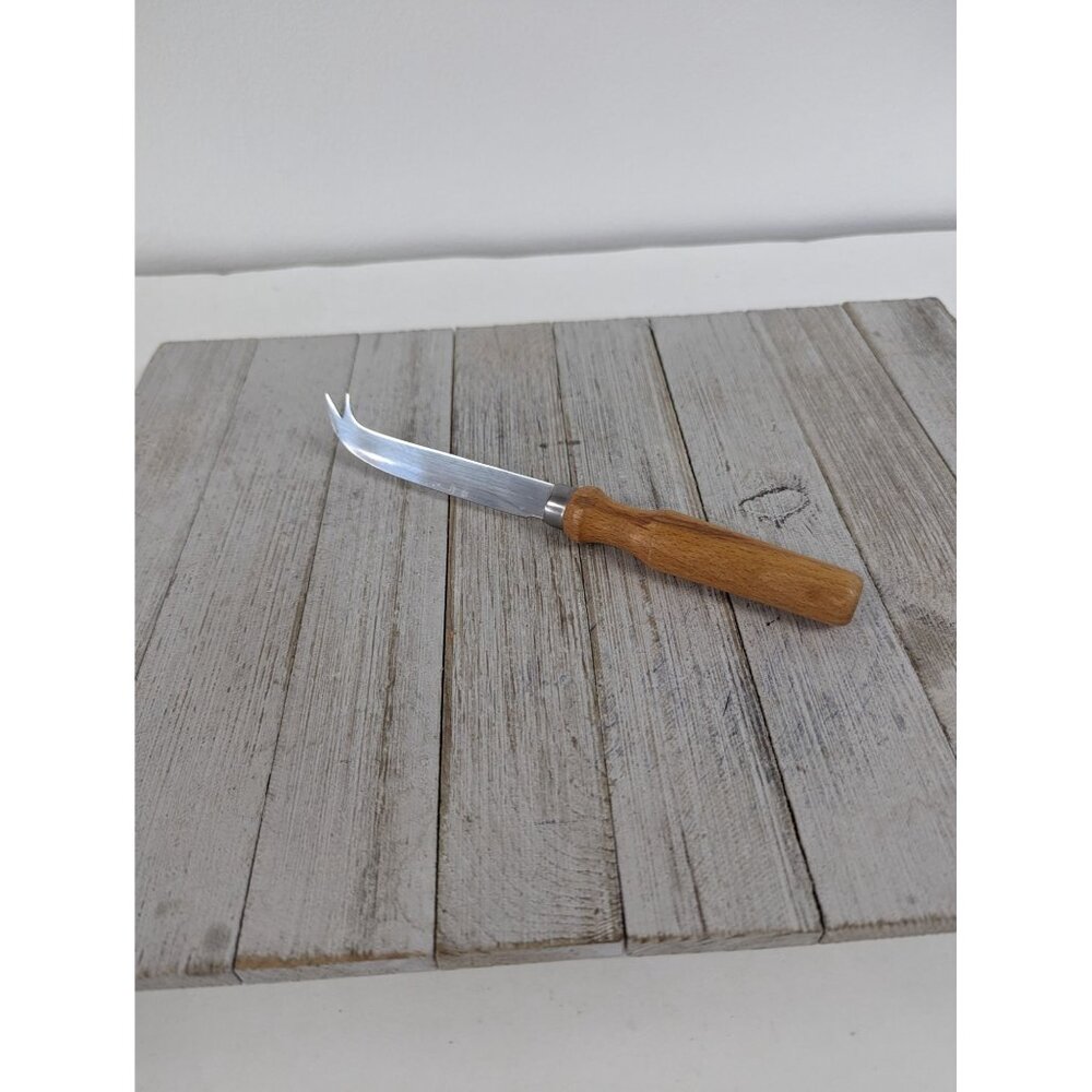 Utility All Purpose Cheese Meat Slicing Knife Serrated 2 Prongs 4" Blade 8 5/8"
